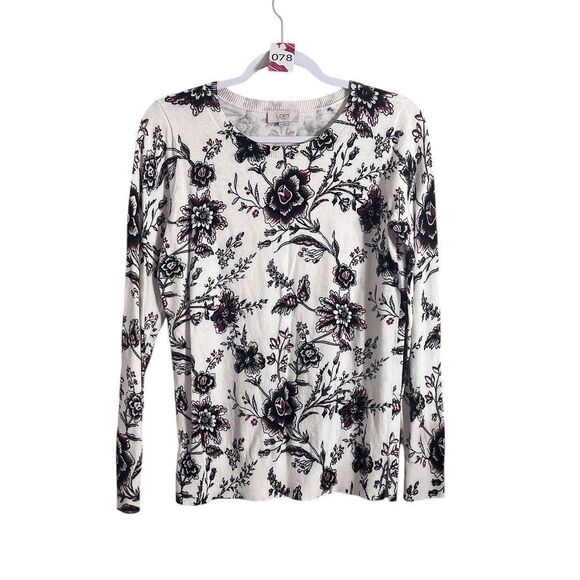 Loft || Womens Top || Small Floral Long Sleeve Sweater - Picture 1 of 3